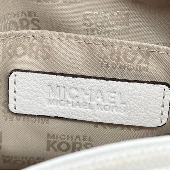 Michael Kors Bag Hamilton Whipped Optic White Leather Satchel Shoulder Bag Tote - Picture 14 of 16
